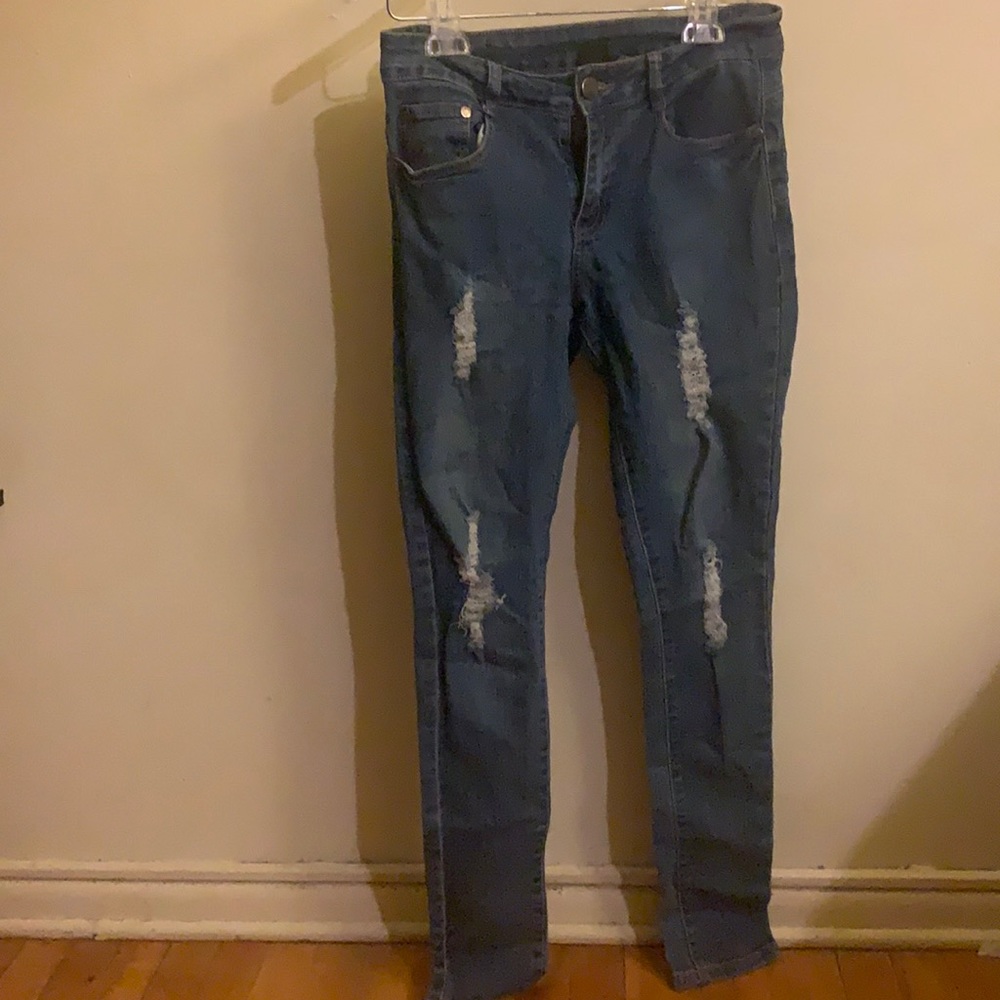B.O.B Dark Blue Ripped Jeans